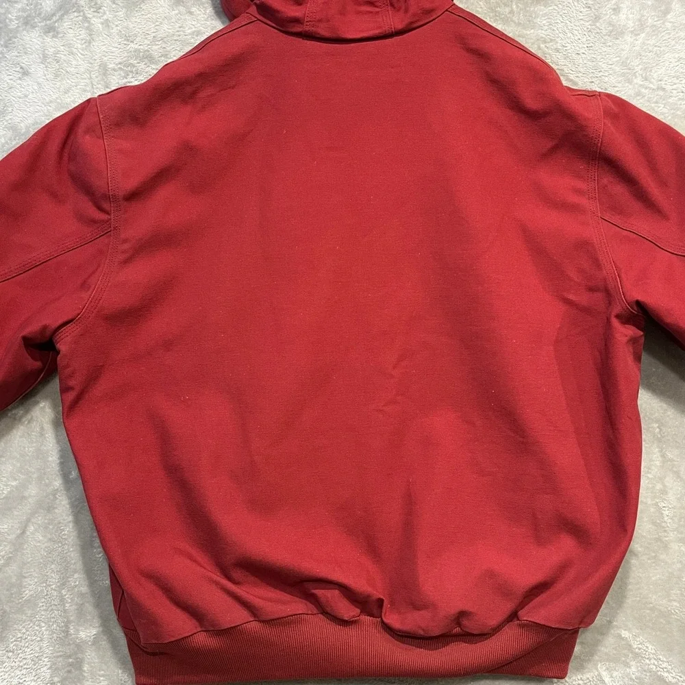 Carhartt Jacket Mens 2XL Red J158 DKR Thermal Lined Sandstone Active Hooded